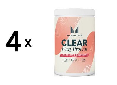 4 x Myprotein Clear Whey Protein (488g) Cranberry and Raspberry