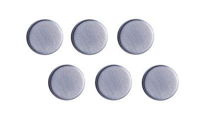 6 Magnete Edelstahl, Ø27 mm, Höhe:7 mm, extrastark, auch für Glasmagnettafel