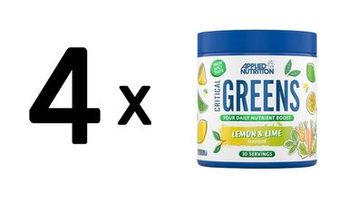 4 x Applied Nutrition Critical Greens, Lemon & Lime - 150g
