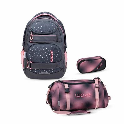 Wave Infinity Move Schulrucksack Set 3 tlg. "Dots Pinky
"