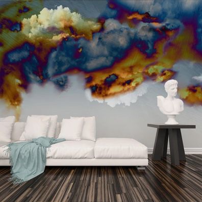 Vlies Fototapete Wandtapete Wandbilder Tapetenbild mit Goldenen Wolken 9699