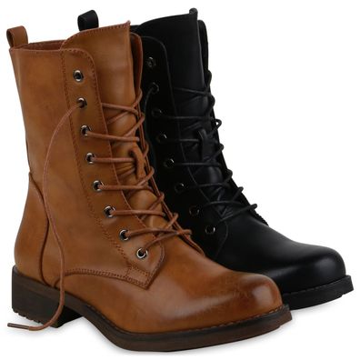 VAN HILL Damen Stiefeletten Schnürstiefeletten Leicht Gefütterte Schuhe 835475