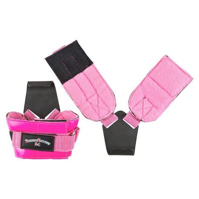 1 Paar Zughilfe Zughilfen Klimmzughaken Latzughilfen Leder Griffhilfen Pink