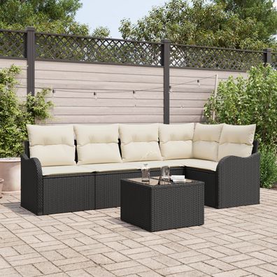 vidaXL 5-teiliges Garten Sofa Set mit Kissen in Braun Poly Rattan
