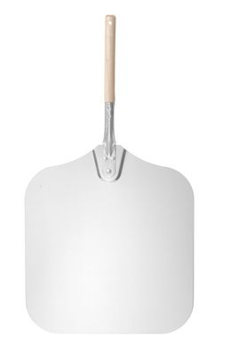 Hendi Pizzaschaufel quadratisch mit kurzem Griff aus Holz und Aluminium