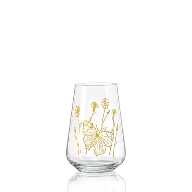 Longdrinks Wild Flowers Kristallglas 400 ml 6er Set Bohemia Crystalex