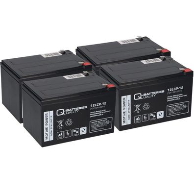 Akku kompatibel Roller E-Scooter Eco City 20 4x 12LCP-12 12V-13Ah AGM Blei QB