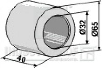 Krümlerwalzen Zubehör Kunststofflager - Ø65 Außendurchmesser