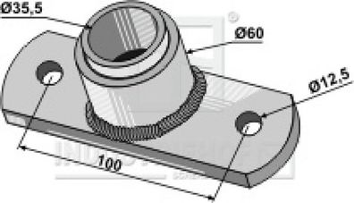 Lagerflansch mit eingepreßte Buchse - Ø35,5 Zubehör Krümlerwalzen