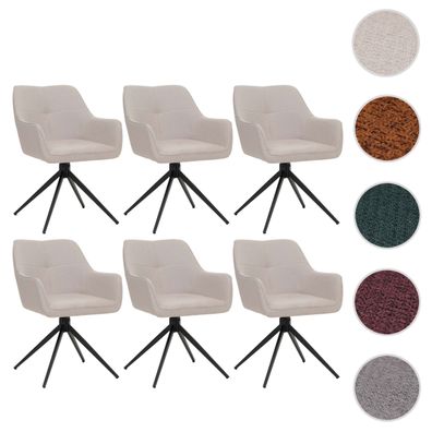 6er-Set Esszimmerstuhl HWC-O47, Küchenstuhl, drehbar Auto-Return, Stoff 270g/m²