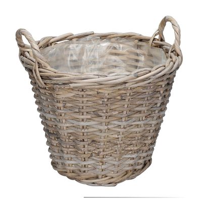 Pflanzkorb FLOWER MARKET grau braun Kooboo Rattan D31cm Rattankorb