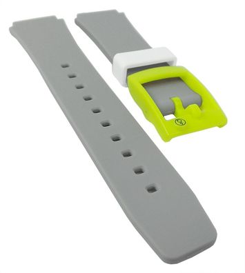 Q&Q SmileSolar | Uhrenarmband 18mm Kunststoff Grau/Neongrün 31082