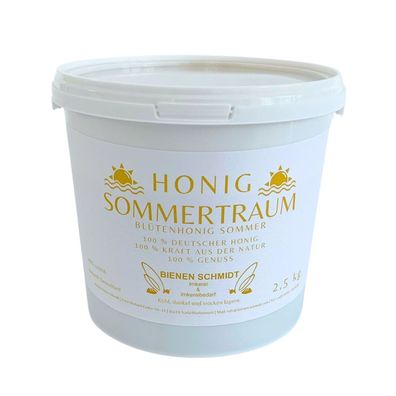 2,5 kg Eimer lebensmittelecht Original Deutscher Honig Sommerblütenhonig