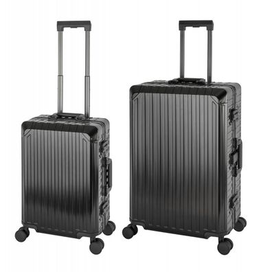 Travelhouse® Tokyo 100% Aluminium Koffer Set S+L - Hartschale TSA-Schloss 4 Rollen