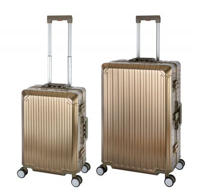 Travelhouse® Tokyo 100% Aluminium Koffer Set S+L - Hartschale TSA-Schloss 4 Rollen