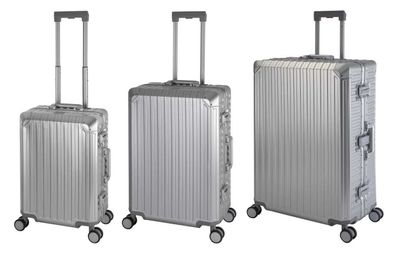 Travelhouse® Tokyo Koffer Set 3-tlg. S+M+XL - 100% Aluminium Hartschale TSA-Schloss