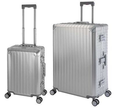 Travelhouse® Tokyo Koffer Set S+XL - 100% Alu-Hartschale TSA-Schloss 4x Doppelrollen