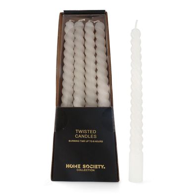 Home Society Dinner Kerze Swirl White Set 4 St