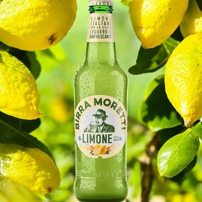 BIRRA Moretti Sommer Radler Zitrone CL.33 X 24 Flaschen Bier mit nur 1,4 % Vol