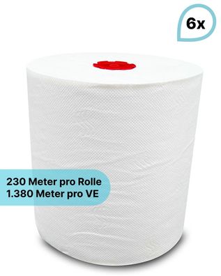 Handtuchrollen "Smart ECO" 6 Rollen je SET, 1-lagig, 230m je Rolle, 100% TAD-Qualität