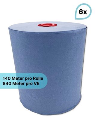 Handtuchrollen "Classico BLAU" 6 Rollen je SET, 2-lagig, 145m je Rolle, 100% Zellstof