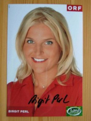 ORF Fernsehmoderatorin Birgit Perl - handsign Autogramm