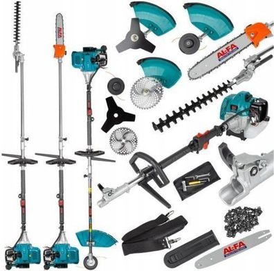Multi 4in1 Benzin Freischneider Rasenmäher 5,2PS Motorsense Rasentrimmer Heckenschere