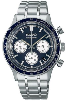 Seiko Herrenuhr Chronograph Dunkelblau SSB477P1