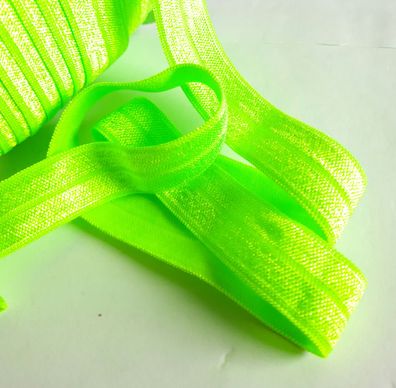 1m x 15mm Falzgummi Rollierband Einfassband elastisch Satinglanz Farbe Neon Grün