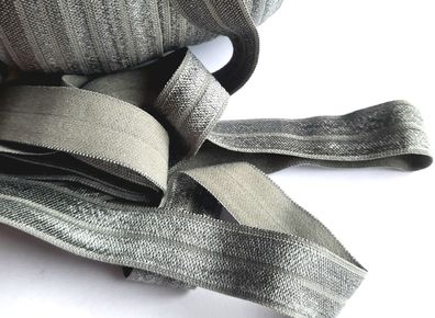1m x 15mm Falzgummi Rollierband Einfassband elastisch Satinglanz Farbe Zinngrau