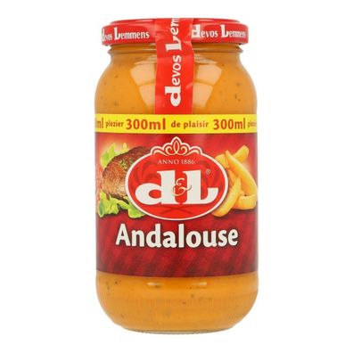 D&L Andalouse Sauce 16x 300ml Glas leicht würzig pikant Sauce Andalouse aus Belgien
