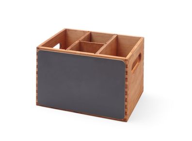 Hendi Menue und Besteckkasten aus Holz mit 2 Kreidetafeln