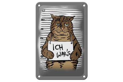 Blechschild 18 x 12 cm Katze Ich war´s Mugshot Polizeifoto