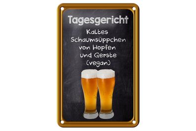 Blechschild 18 x 12 cm Tagesgericht Schaumsüppchen Hopfen & Malz