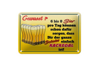 Blechschild 18 x 12 cm 6-8 pro Tag