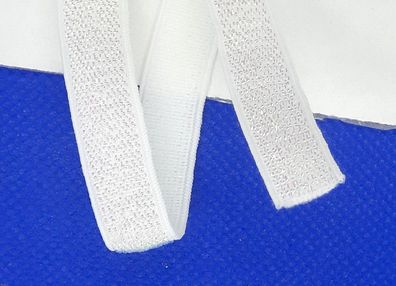 1m X 10mm Glamour Gummiband mit Schimmer, Träger für BH, Tops, Wollweiss