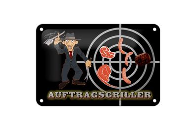 Blechschild 18 x 12 cm Auftragsgriller Fleisch