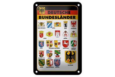 Blechschild 18 x 12 cm Bundesländer Wappen