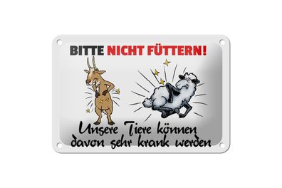 Blechschild 18 x 12 cm Bitte Tiere nicht füttern Ziege Schaf