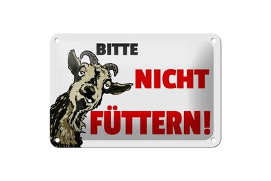 Blechschild 18 x 12 cm Ziegen Tiere Bitte nicht füttern Hund