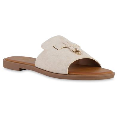 VAN HILL Damen Pantoletten Sandaletten Freizeit Sommer Basic Schuhe