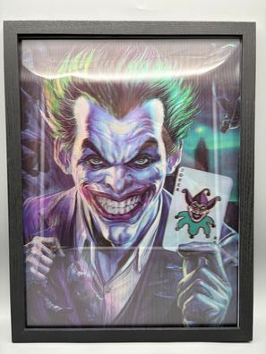 3D-Bild/Effekt-Flip-Batman-Joker-Flip Comicfigur-30x40cm-mit Rahmen