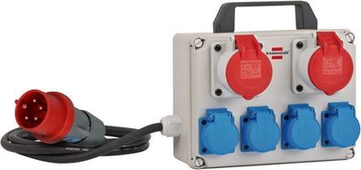 Stromverteiler mobil 2xCEE 16A 4xSchuko Baustromverteiler mit Kabel Brennenstuhl