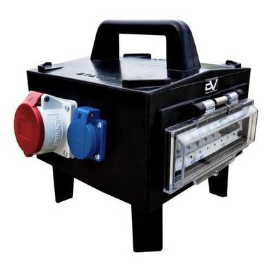 Baustromverteiler 16A/32A FI und LS Schalter Stromverteiler Gummigehäuse Schuko IP54