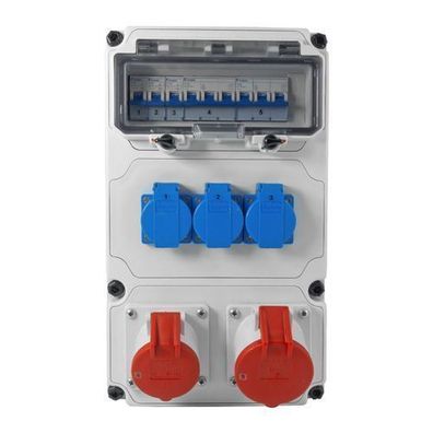 Baustromverteiler 1x32A 1x16A CEE 400V 2x16A 230V Wandverteiler LS-Schalter