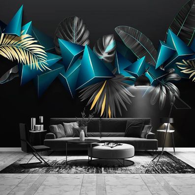 Vlies Fototapete Wandtapete Wandbilder 3D Tropischen Pflanzenblättern Schönheit 9758