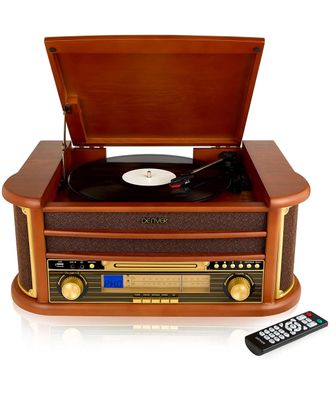 Denver MCR-50 Retro Musiksystem mit Plattenspieler, CD-Player & Kassettendeck