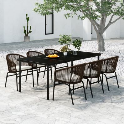 vidaXL 7-tlg. Garten-Essgruppe Braun