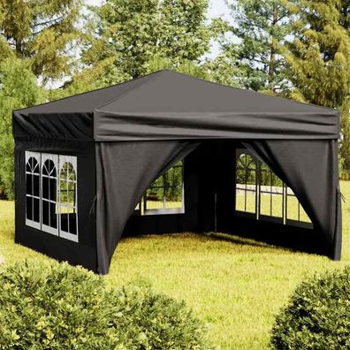 vidaXL Partyzelt Faltbar mit Seitenwänden Schwarz 3x3 m