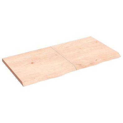 vidaXL Wandregal 120x60x(2-4) cm Massivholz Eiche Unbehandelt